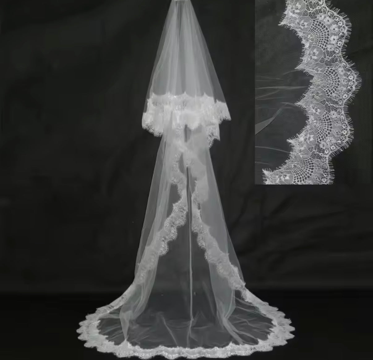BRIDE Schleier ALENCON - 2stufig- MIAVI COUTURE