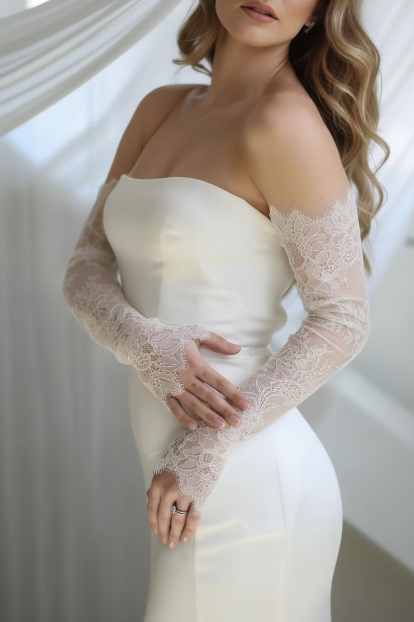 BRIDE Lace Sleeves CHANTILLY - MIAVI COUTURE
