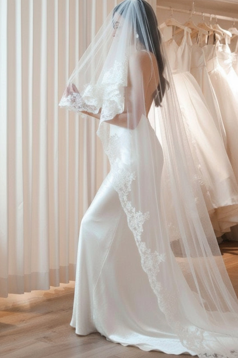 BRIDE Schleier ALENCON - 2stufig- MIAVI COUTURE