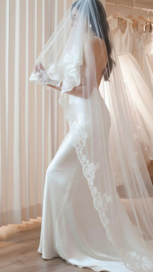 BRIDE Schleier ALENCON - 2stufig- MIAVI COUTURE